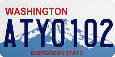 WA license plate ATY0102