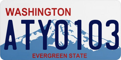 WA license plate ATY0103