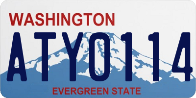WA license plate ATY0114