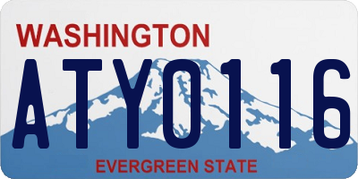 WA license plate ATY0116