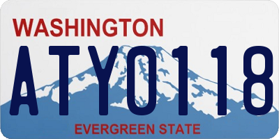 WA license plate ATY0118