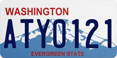 WA license plate ATY0121