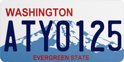 WA license plate ATY0125
