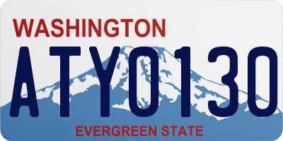 WA license plate ATY0130