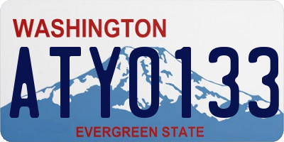 WA license plate ATY0133
