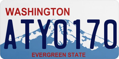 WA license plate ATY0170