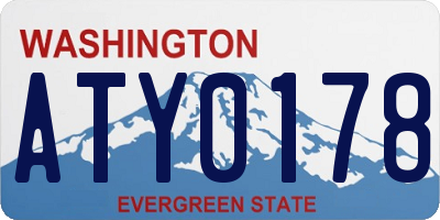WA license plate ATY0178