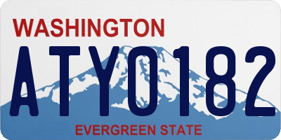 WA license plate ATY0182