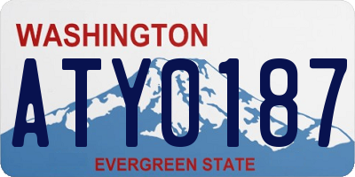WA license plate ATY0187