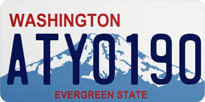 WA license plate ATY0190