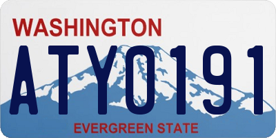 WA license plate ATY0191
