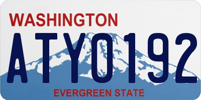 WA license plate ATY0192