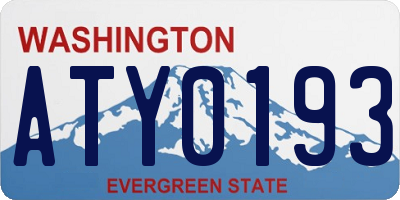 WA license plate ATY0193