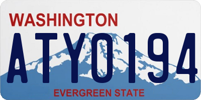 WA license plate ATY0194
