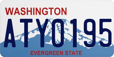 WA license plate ATY0195