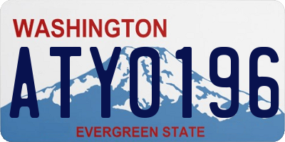 WA license plate ATY0196