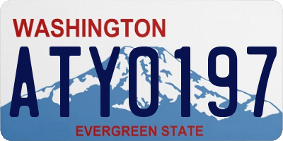 WA license plate ATY0197