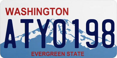 WA license plate ATY0198