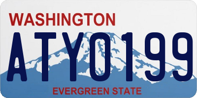 WA license plate ATY0199