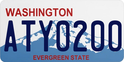 WA license plate ATY0200