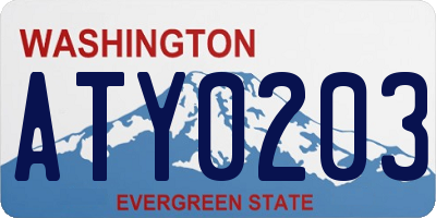 WA license plate ATY0203