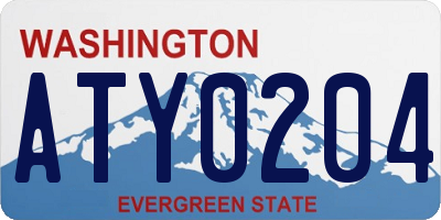 WA license plate ATY0204