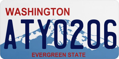 WA license plate ATY0206