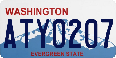 WA license plate ATY0207