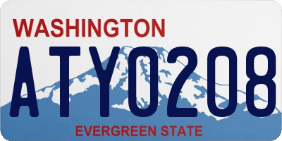 WA license plate ATY0208