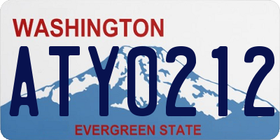 WA license plate ATY0212