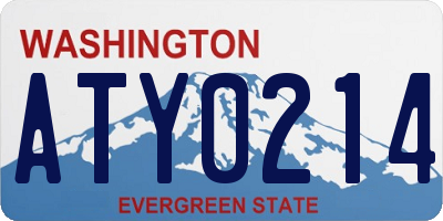 WA license plate ATY0214