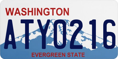 WA license plate ATY0216