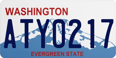 WA license plate ATY0217