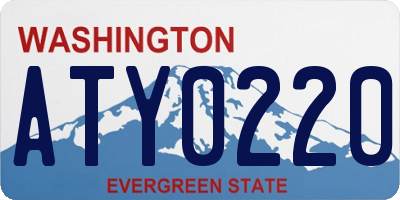 WA license plate ATY0220
