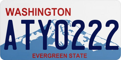 WA license plate ATY0222