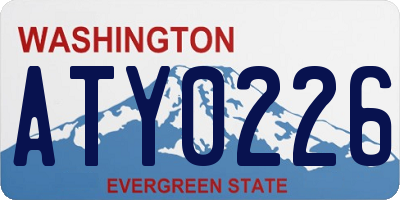 WA license plate ATY0226