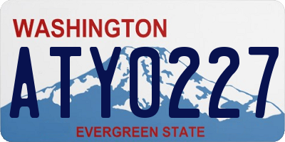 WA license plate ATY0227