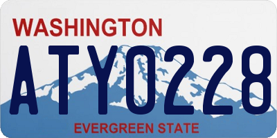 WA license plate ATY0228