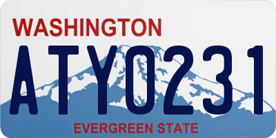 WA license plate ATY0231