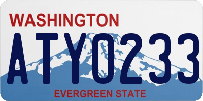 WA license plate ATY0233