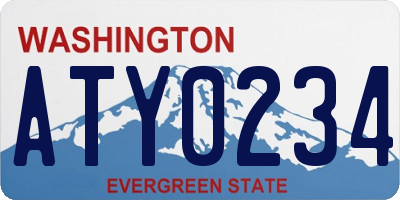 WA license plate ATY0234