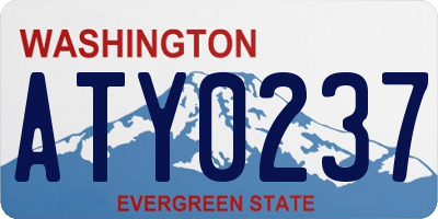 WA license plate ATY0237
