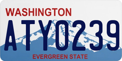 WA license plate ATY0239