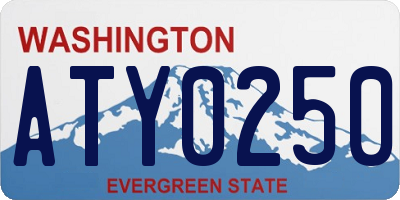 WA license plate ATY0250