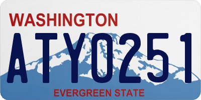 WA license plate ATY0251