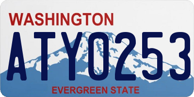 WA license plate ATY0253