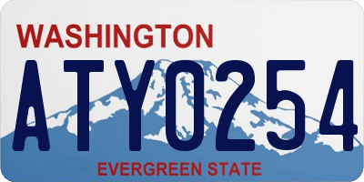 WA license plate ATY0254
