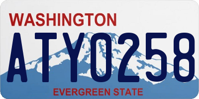WA license plate ATY0258