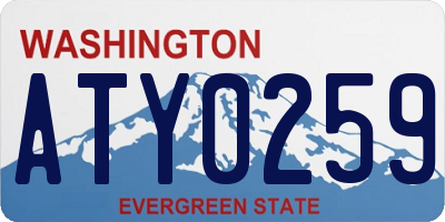 WA license plate ATY0259