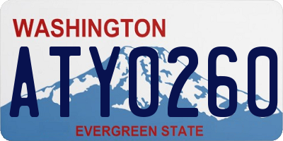 WA license plate ATY0260